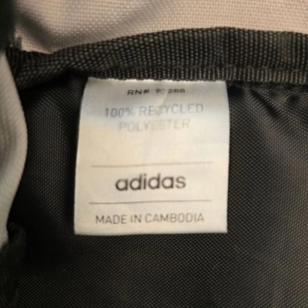 Adidas Grey Classic Backpack with Clip-on Pouch 980594-D 2 Zipper Laptop Pocket